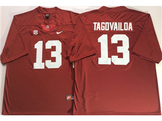 Alabama Crimson Tide #13 Tua Tagovailoa Red College Football Jersey