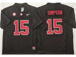 Alabama Crimson Tide #15 Ty Simpson Black College Football F.U.S.E. Limited Jersey