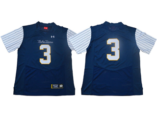 Notre Dame Fighting Irish #3 Navy 2018 Shamrock Series College Football Jersey