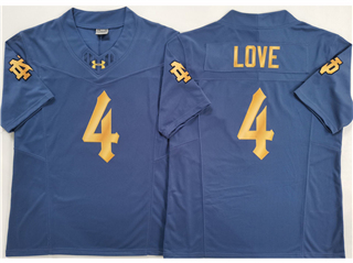 Notre Dame Fighting Irish #4 Jeremiyah Love Blue College Football Limited Jersey