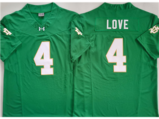 Notre Dame Fighting Irish #4 Jeremiyah Love Green College Football Limited Jersey
