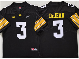 Iowa Hawkeyes #3 Cooper DeJean Black College Football Jersey