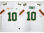 Miami Hurricanes #10 Malachi Toney White College Football F.U.S.E. Limited Jersey