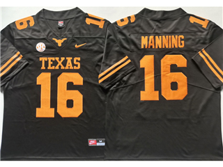 Texas Longhorns #16 Arch Manning Black College Football Jersey