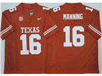 Texas Longhorns #16 Arch Manning Orange College Football F.U.S.E. Limited Jersey