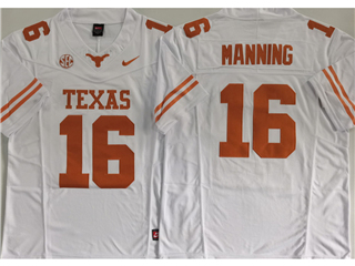 Texas Longhorns #16 Arch Manning White College Football Jersey