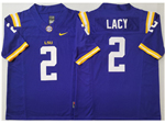 LSU Tigers #2 Kyren Lacy Purple College Football F.U.S.E. Limited Jersey