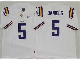 LSU Tigers #5 Jayden Daniels White College Football F.U.S.E. Limited Jersey