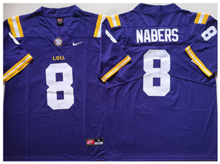 LSU Tigers #8 Malik Nabers Purple College Football Jersey