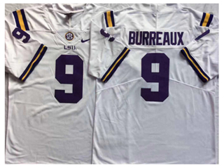 LSU Tigers #9 Joe Burrow "Burreaux" White College Football Jersey