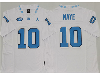 North Carolina Tar Heels #10 Drake Maye White College Football F.U.S.E. Limited Jersey
