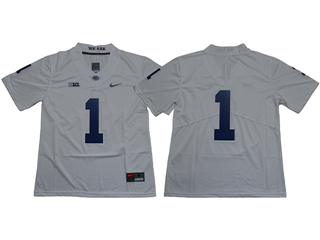 Penn State Nittany Lions #1 White College Football Jersey