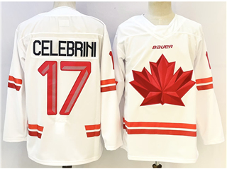 2026 Winter Olympics Team Canada #17 Macklin Celebrini White Hockey Jersey