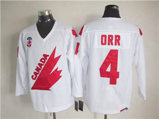 1991 Canada Cup Team Canada #4 Bobby Orr CCM Vintage White Hockey Jersey