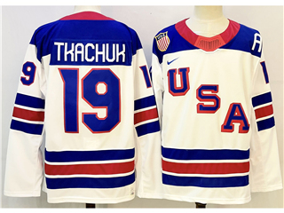 2026 Winter Olympics Team USA #19 Matthew Tkachuk White Hockey Jersey