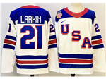 2026 Winter Olympics Team USA #21 Dylan Larkin White Hockey Jersey