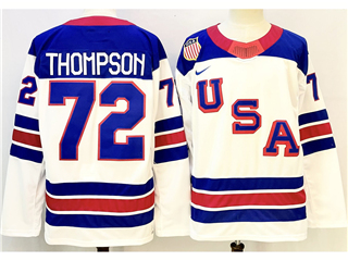 2026 Winter Olympics Team USA #72 Tage Thompson White Hockey Jersey