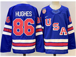 2026 Winter Olympics Team USA #86 Jack Hughes Blue Hockey Jersey