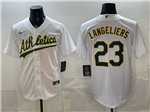 Oakland Athletics #23 Shea Langeliers White Jersey