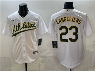 Oakland Athletics #23 Shea Langeliers White Jersey