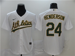 Oakland Athletics #24 Rickey Henderson White 2020 Cool Base Jersey