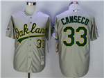 Oakland Athletics #33 Jose Canseco Throwback Gray Jersey