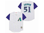 Arizona Diamondbacks #51 Randy Johnson Throwback White Jersey