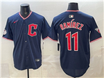 Cleveland Guardians #11 Jose Ramirez Navy Alternate Limited Jersey
