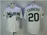 Florida Marlins #20 Miguel Cabrera White Pinstripe 2003 World Series Champions Jersey