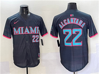 Miami Marlins #22 Sandy Alcantara Black 2025 City Connect Limited Jersey