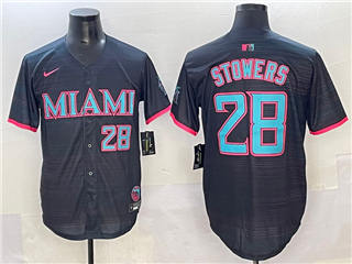 Miami Marlins #28 Kyle Stowers Black 2025 City Connect Limited Jersey