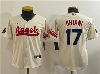 Los Angeles Angels #17 Shohei Ohtani Youth Cream 2022 City Connect Cool Base Jersey