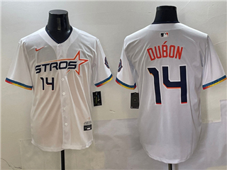Houston Astros #14 Mauricio Dubon White 2025 City Connect Limited Jersey