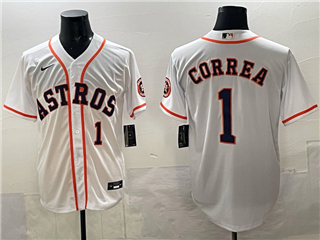 Houston Astros #1 Carlos Correa White Limited Jersey