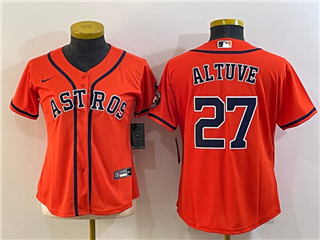 Houston Astros #27 Jose Altuve Women's Orange Cool Base Jersey