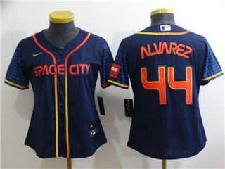 Houston Astros #44 Yordan Alvarez Women's 2022 Navy City Connect Cool Base Jersey