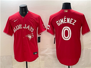 Toronto Blue Jays #0 Andres Gimenez Canada Day Red Limited Jersey