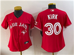 Toronto Blue Jays #30 Alejandro Kirk Women's Canada Day Red Limited Jersey