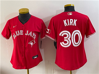 Toronto Blue Jays #30 Alejandro Kirk Women's Canada Day Red Limited Jersey