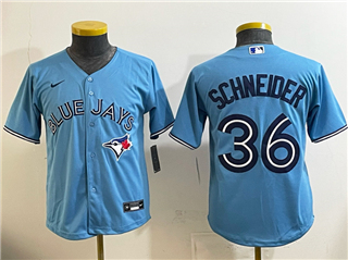 Toronto Blue Jays #36 Davis Schneider Youth Powder Blue Limited Jersey