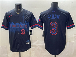 Toronto Blue Jays #3 Myles Straw Black City Connect Limited Jersey