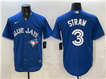 Toronto Blue Jays #3 Myles Straw Blue Limited Jersey