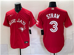 Toronto Blue Jays #3 Myles Straw Canada Day Red Limited Jersey