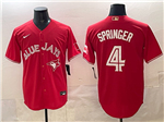 Toronto Blue Jays #4 George Springer Canada Day Red Limited Jersey
