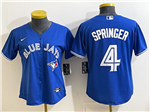Toronto Blue Jays #4 George Springer Women's Blue Limited Team Jersey