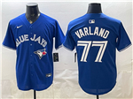 Toronto Blue Jays #77 Louis Varland Blue Limited Jersey