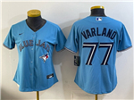 Toronto Blue Jays #77 Louis Varland Women's Alternate Powder Blue Limited Jersey