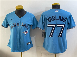 Toronto Blue Jays #77 Louis Varland Women's Alternate Powder Blue Limited Jersey