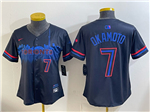 Toronto Blue Jays #7 Kazuma Okamoto Women's Black City Connect Limited Jersey