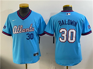 Atlanta Braves #30 Drake Baldwin Youth Powder Blue 2026 City Connect Jersey